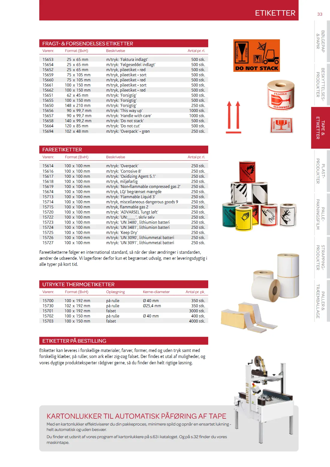 Side 33 af MC Emballage Produktkatalog 2025 Emballage og Maskiner