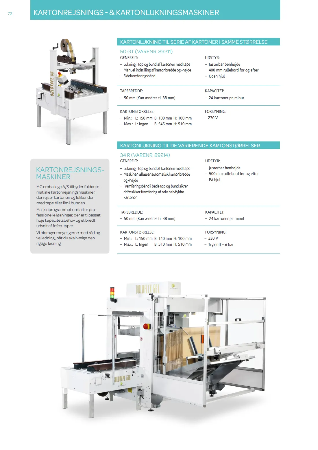 Side 72 af MC Emballage Produktkatalog 2025 Emballage og Maskiner