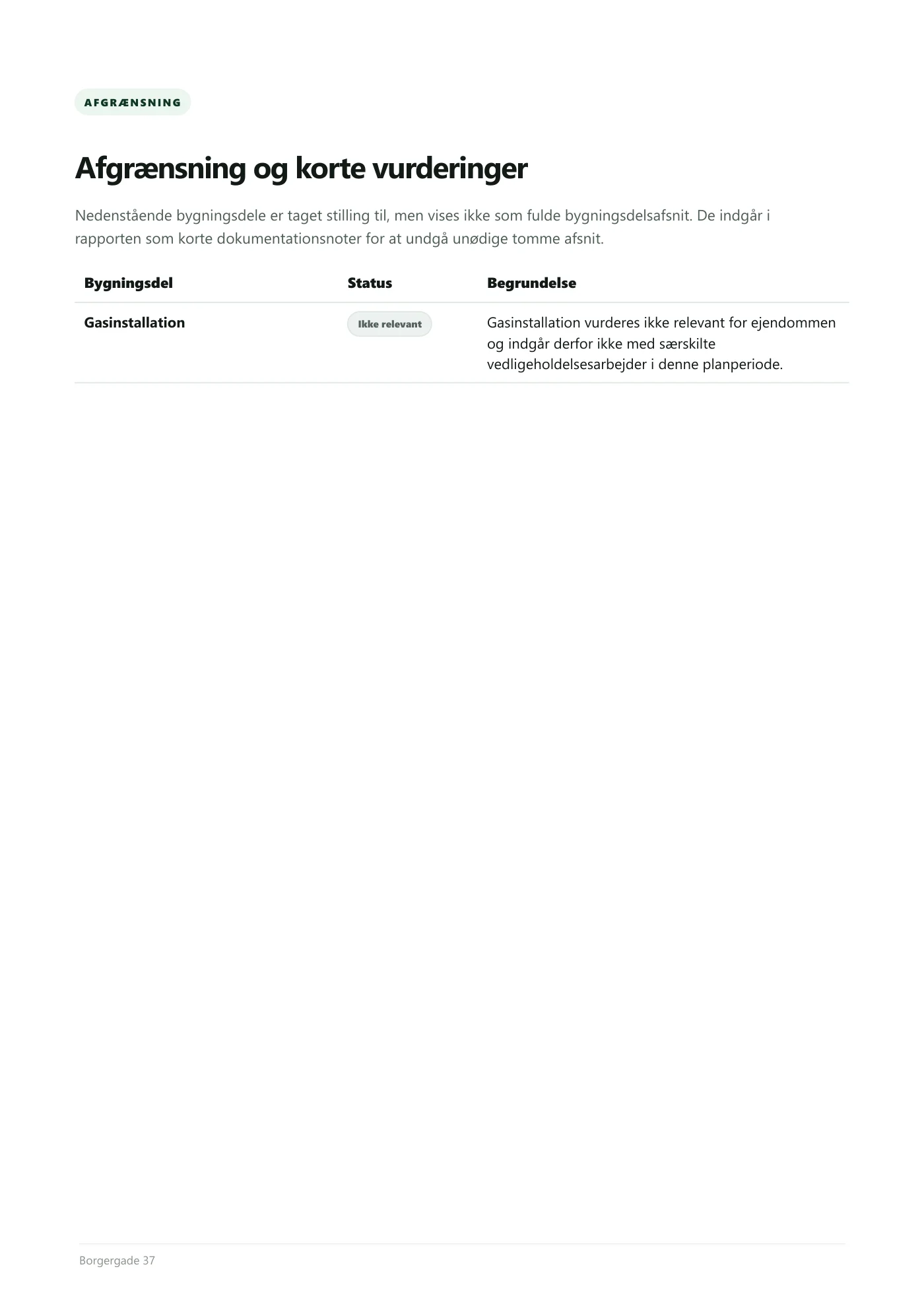 Side 11 af Vedligeholdelsesplan 2026 Borgergade 37
