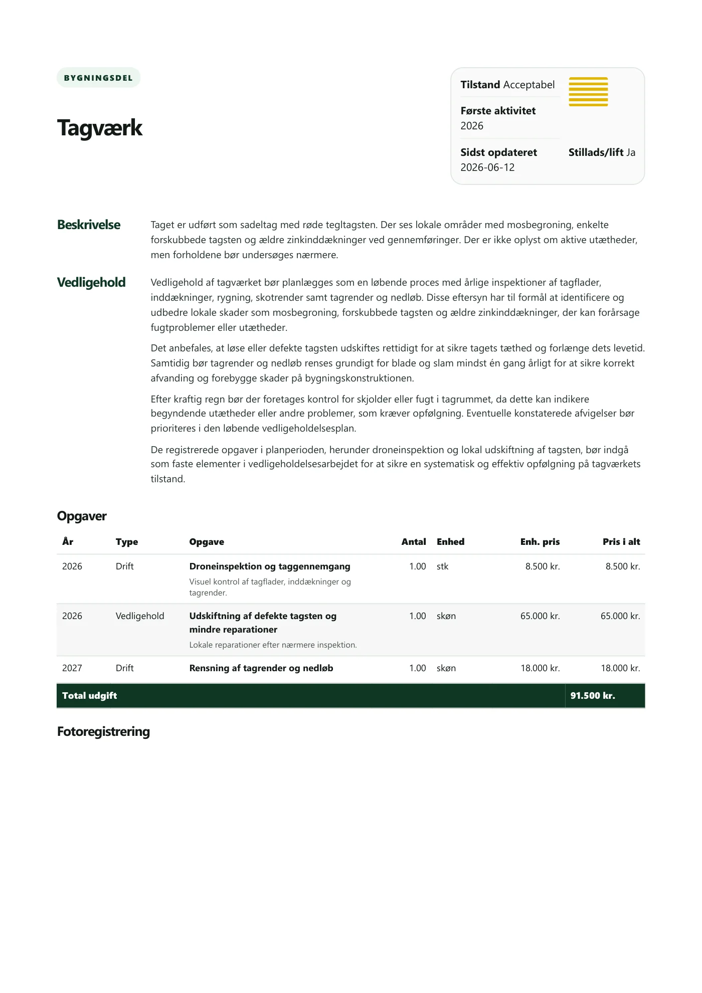 Side 12 af Vedligeholdelsesplan 2026 Borgergade 37