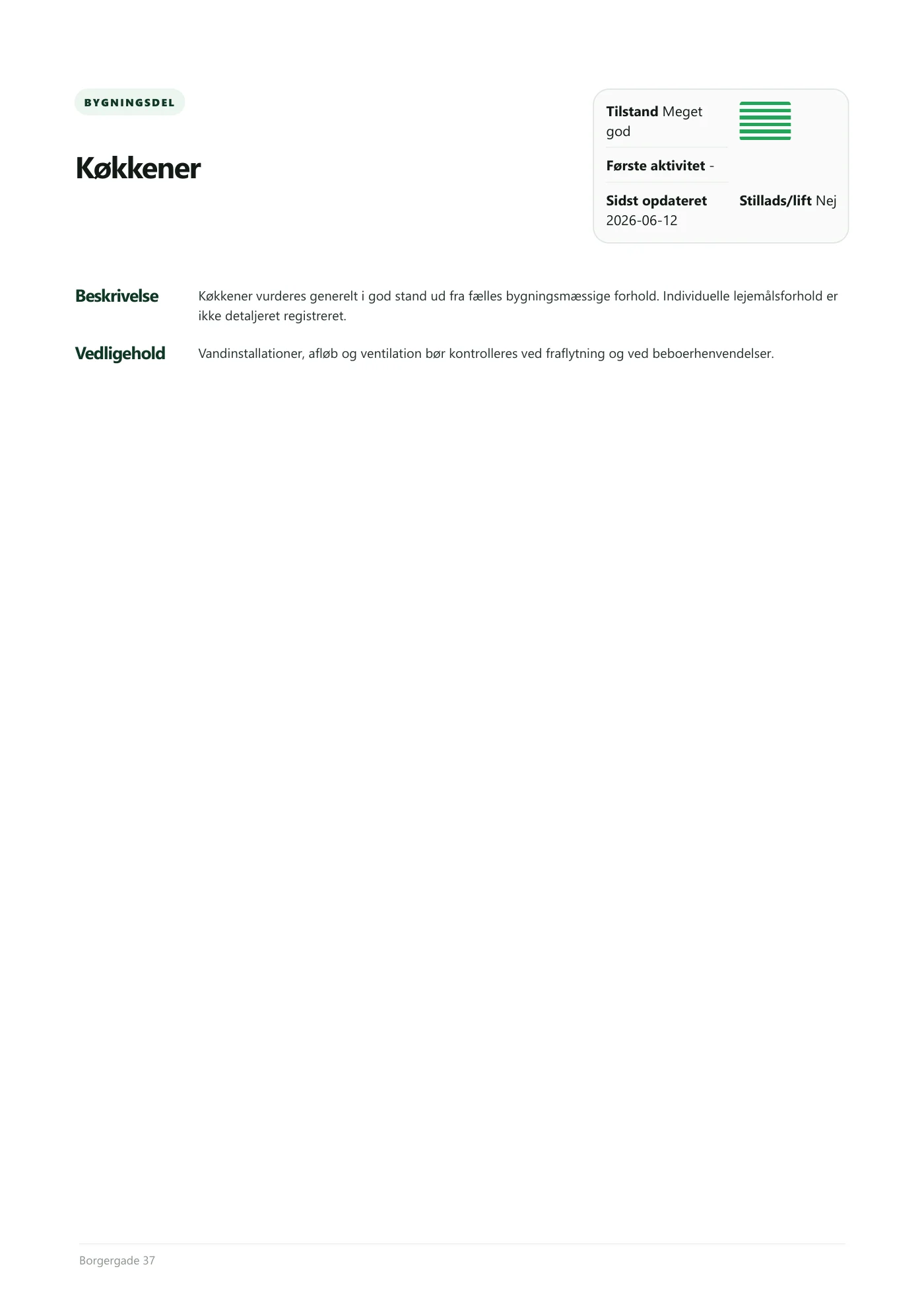 Side 22 af Vedligeholdelsesplan 2026 Borgergade 37