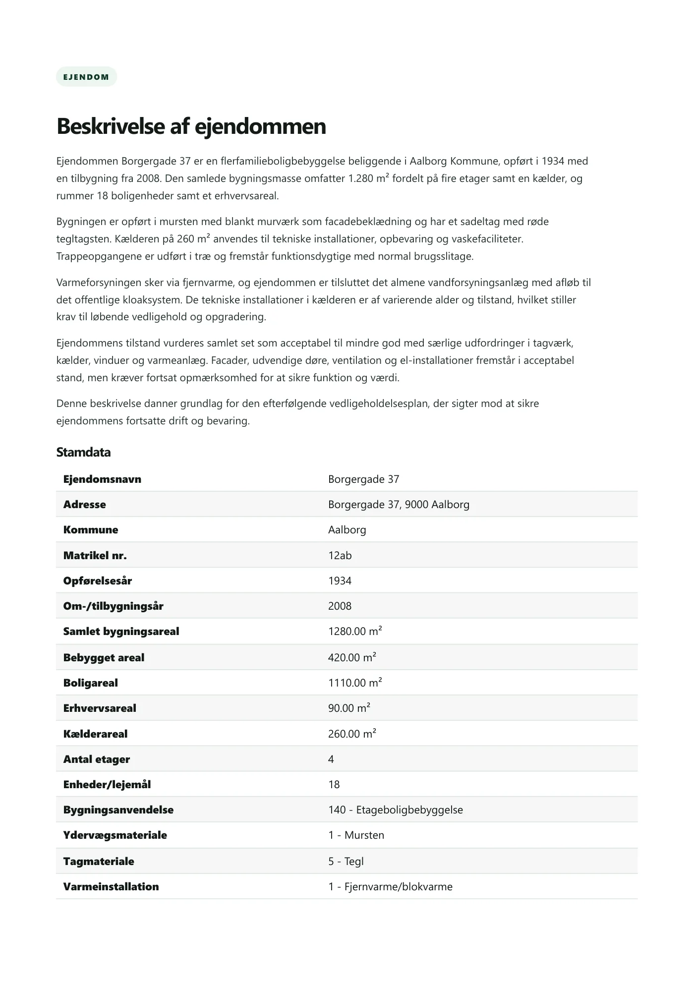 Side 7 af Vedligeholdelsesplan 2026 Borgergade 37
